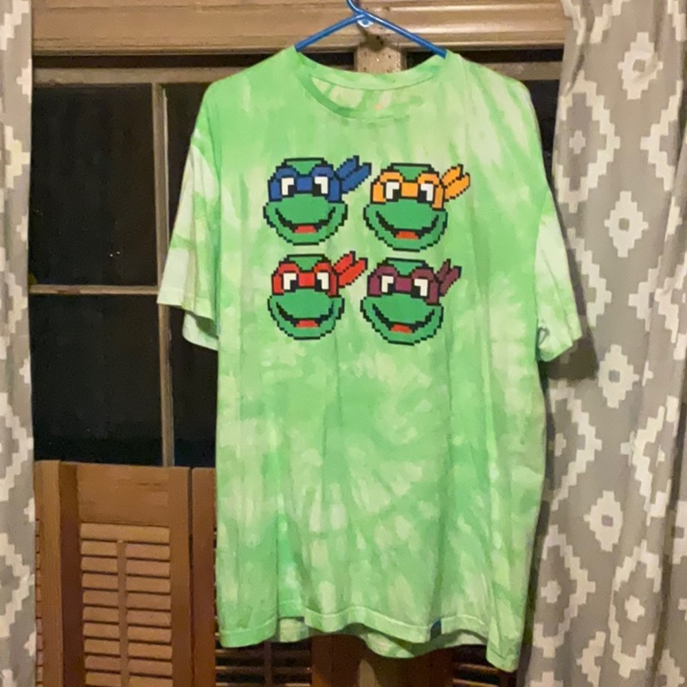 Nickelodeon Green Blue Teenage Mutant Ninja Turtles Short Sleeve Tee